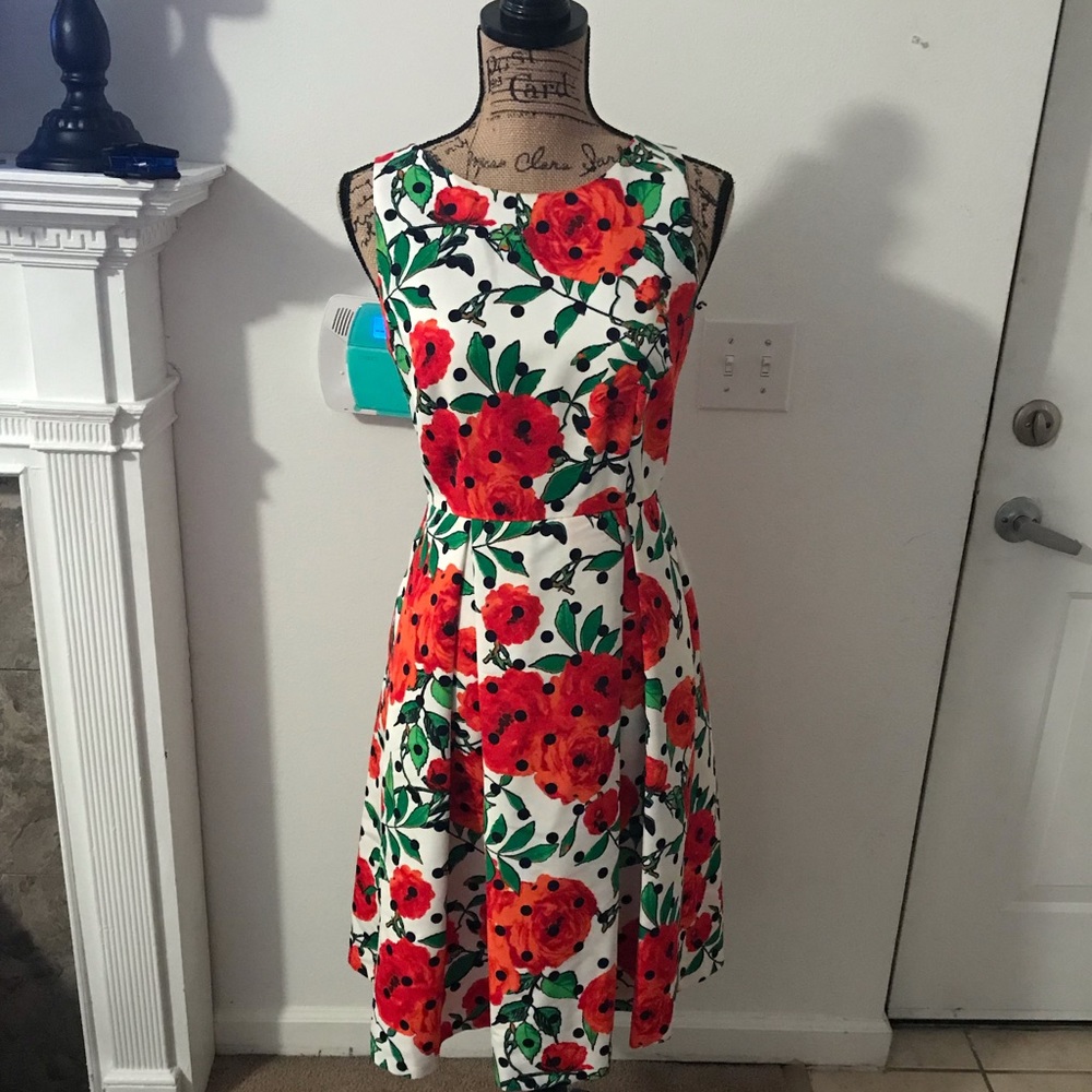 White & Tangerine tea dress